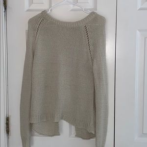Cream open back sweater